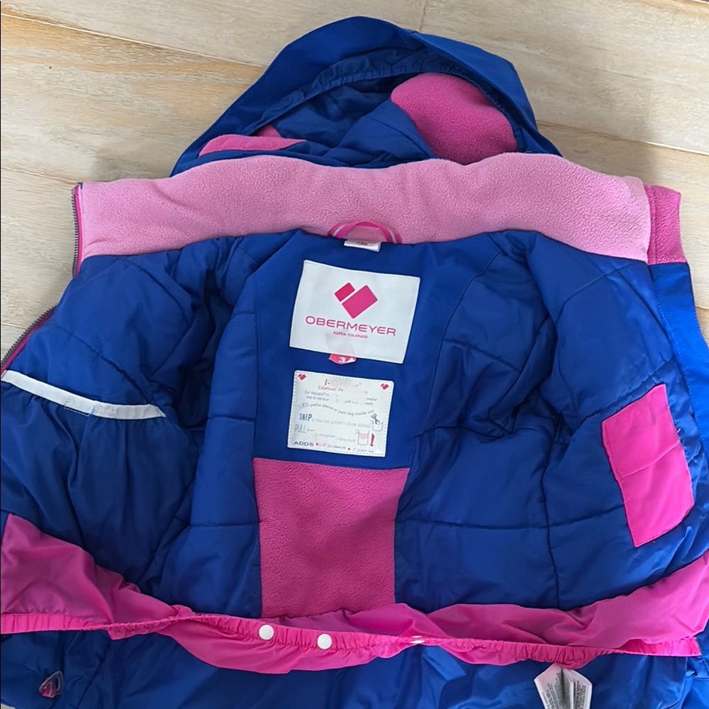 Obermeyer Kids Puffer Jacket - Blue and Pink